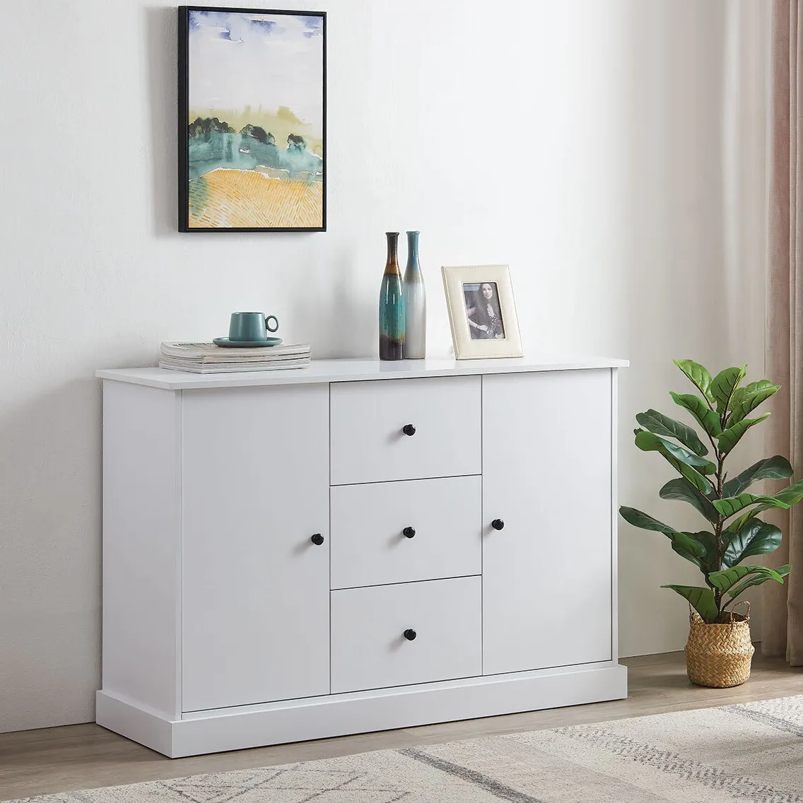 Windsor 2 Door 3 Drawer Sideboard - White