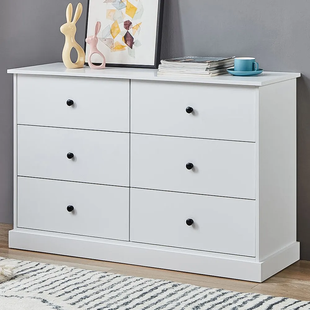 Windsor 6 Drawer Chest of Drawers - White image