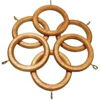 Windsor 6-Pack Curtain Rings - Oak