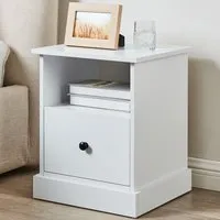 Windsor Single Drawer Bedside Table - White