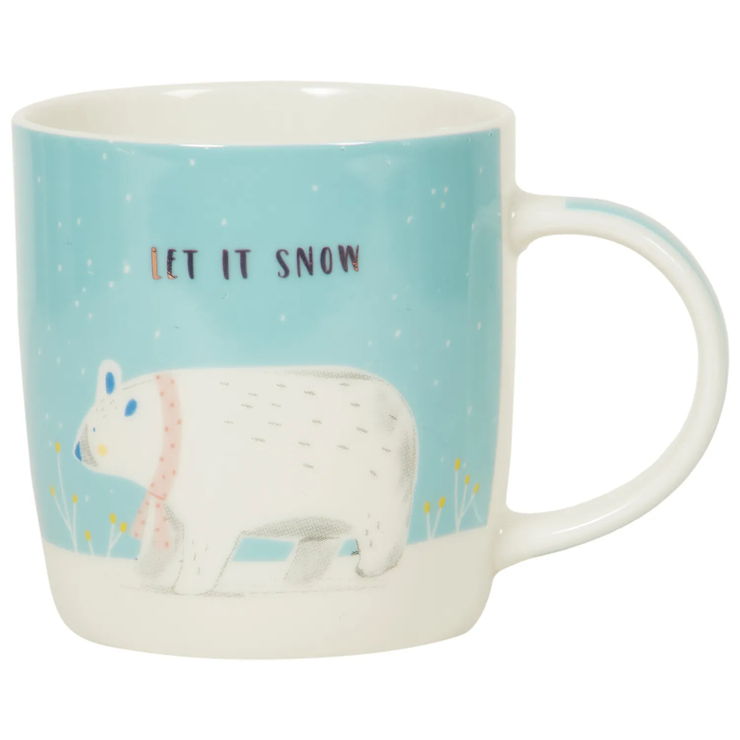 Winter Animals Mug with Gold Detail - Multicolour