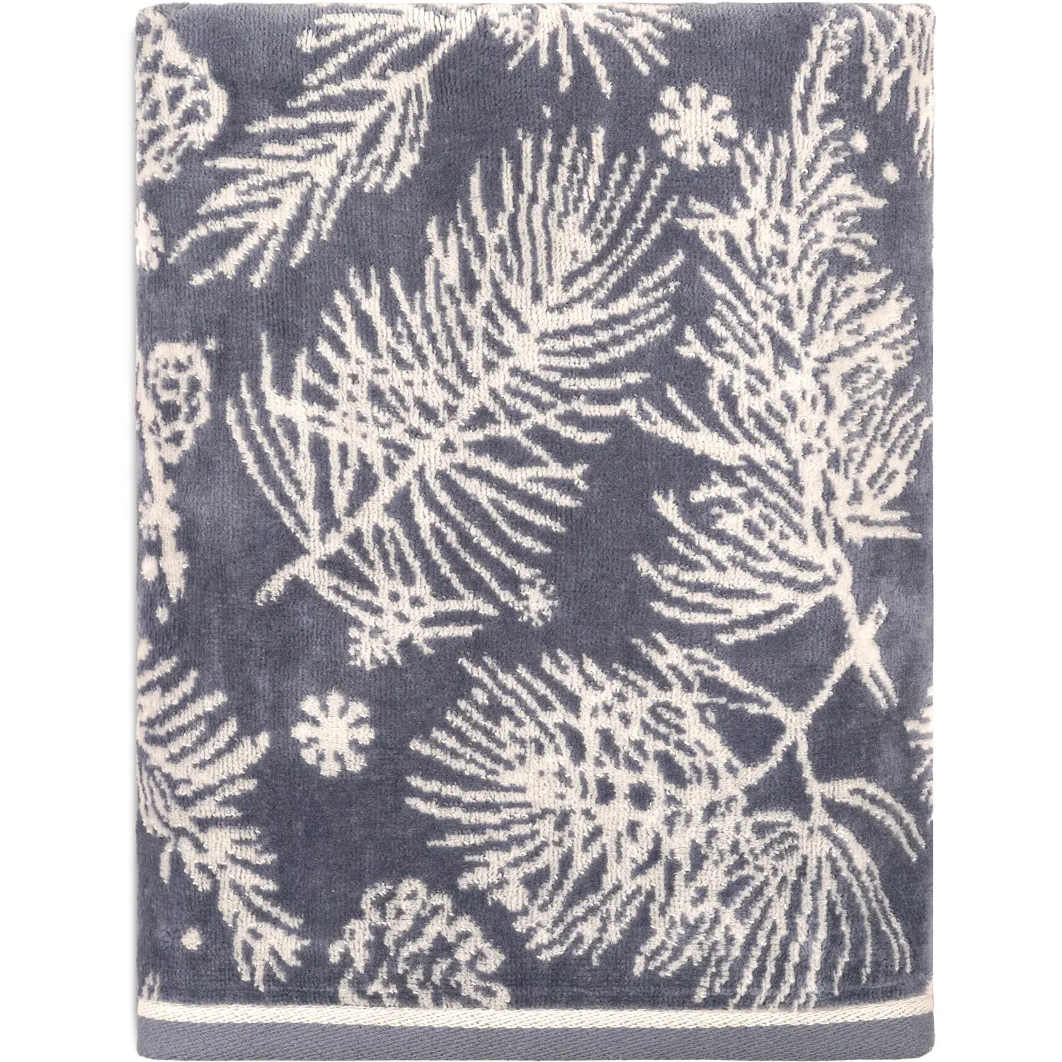Winter Branches Bath Towel - Dusky Blue, Cotton