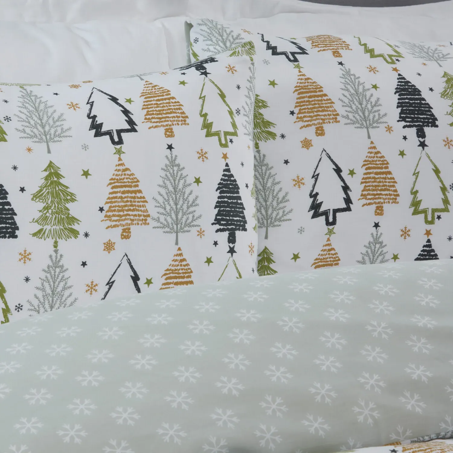Winter Forest Duvet Set - Green