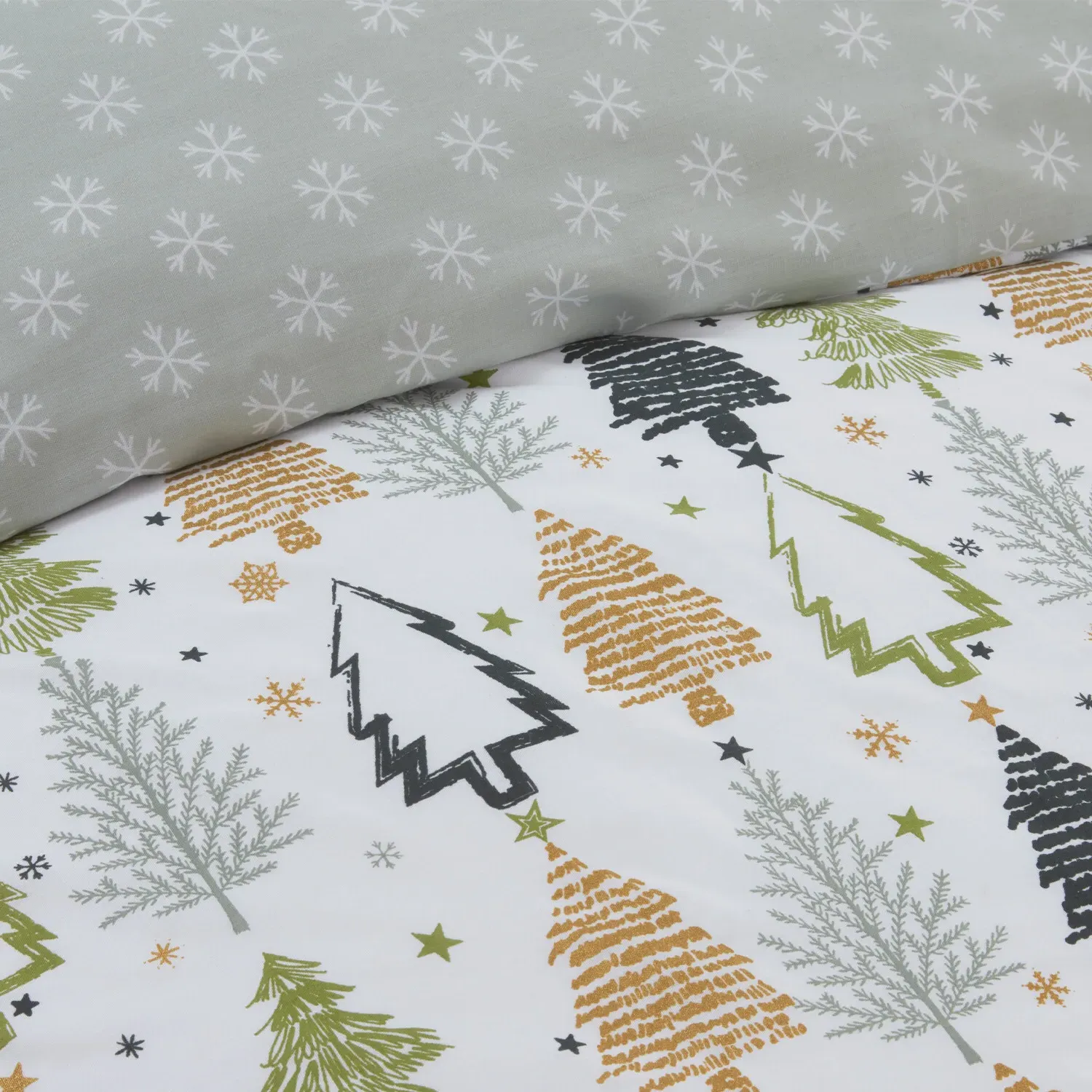 Winter Forest Duvet Set - Green