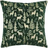 Winter Forest Square Cushion - Green