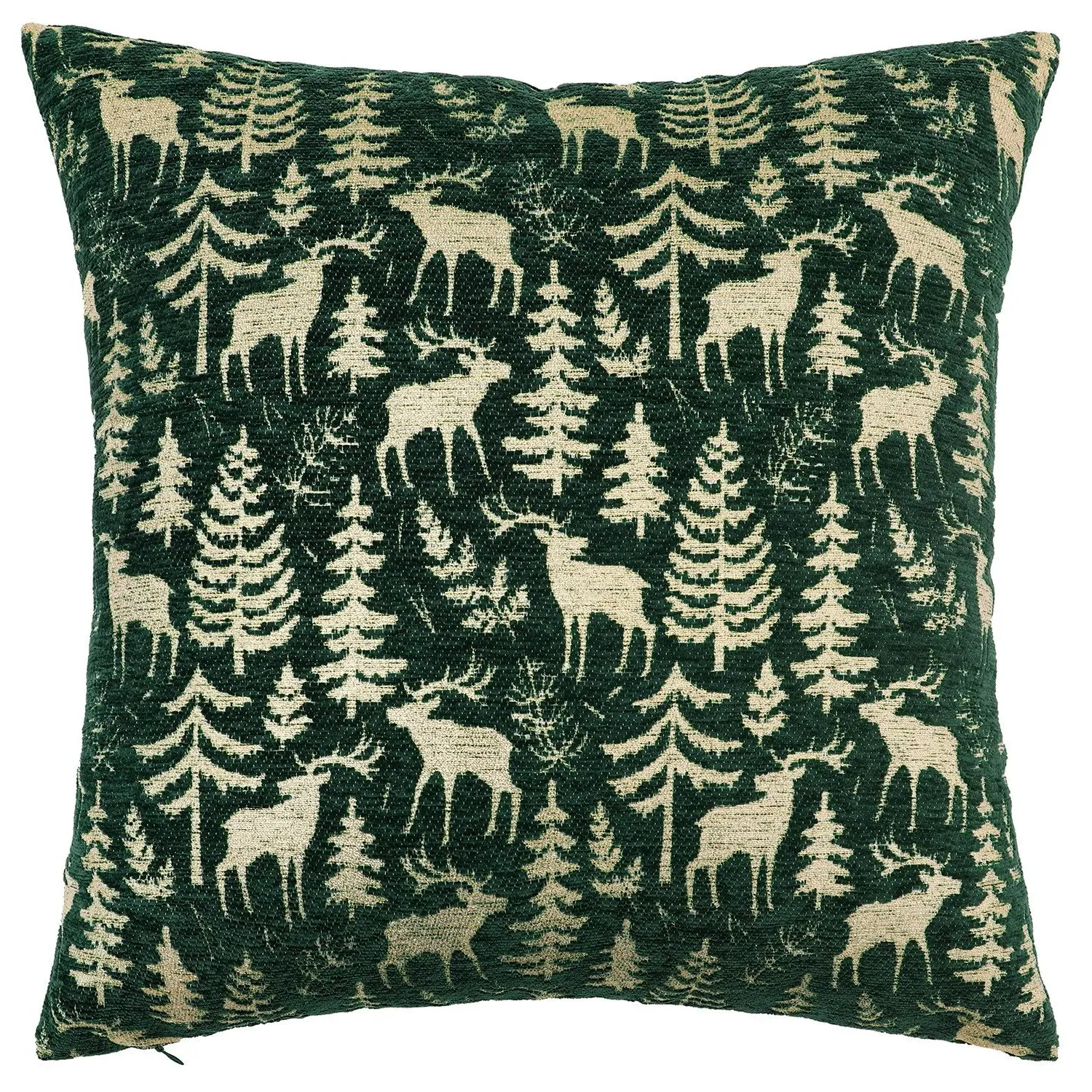 Winter Forest Square Cushion - Green image