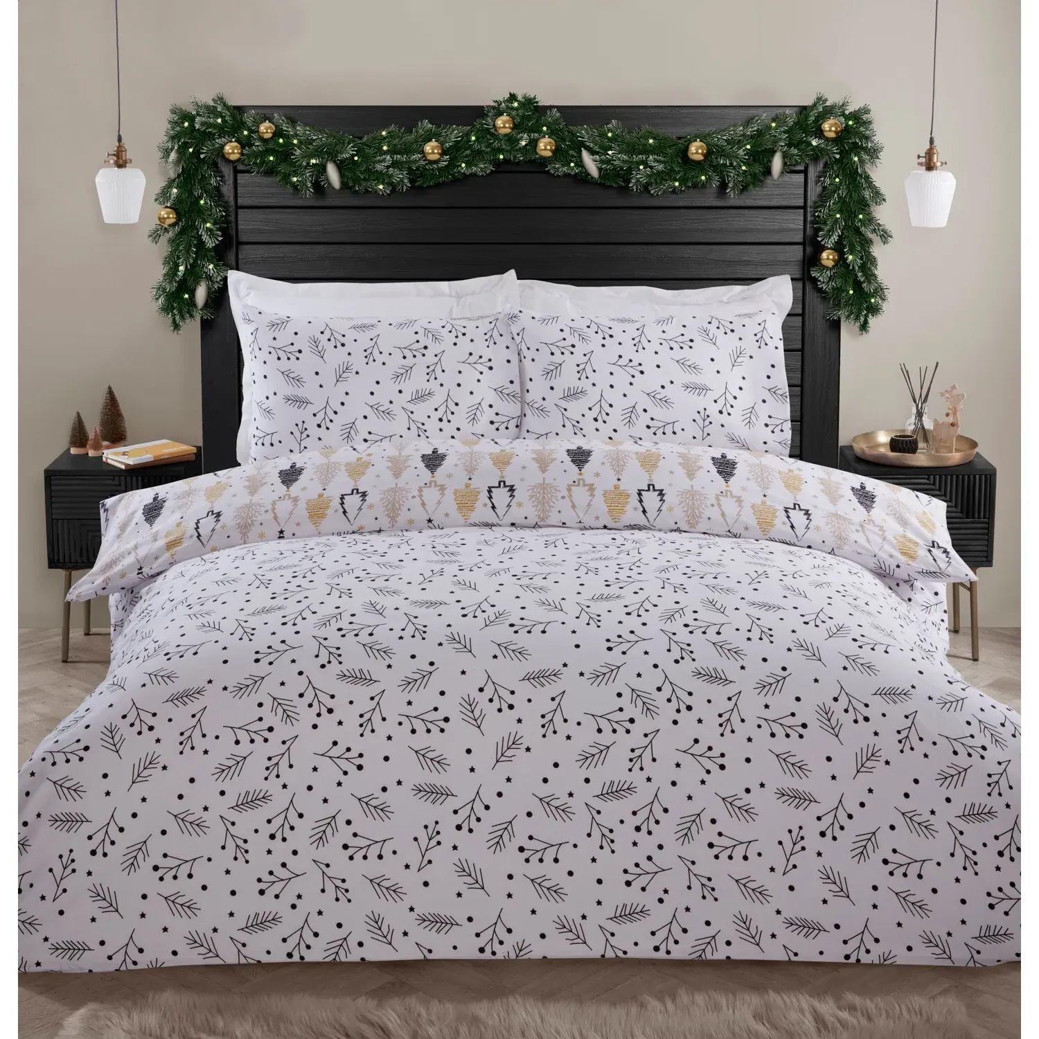 Winter Forest Super King Duvet Set - Natural, Polycotton