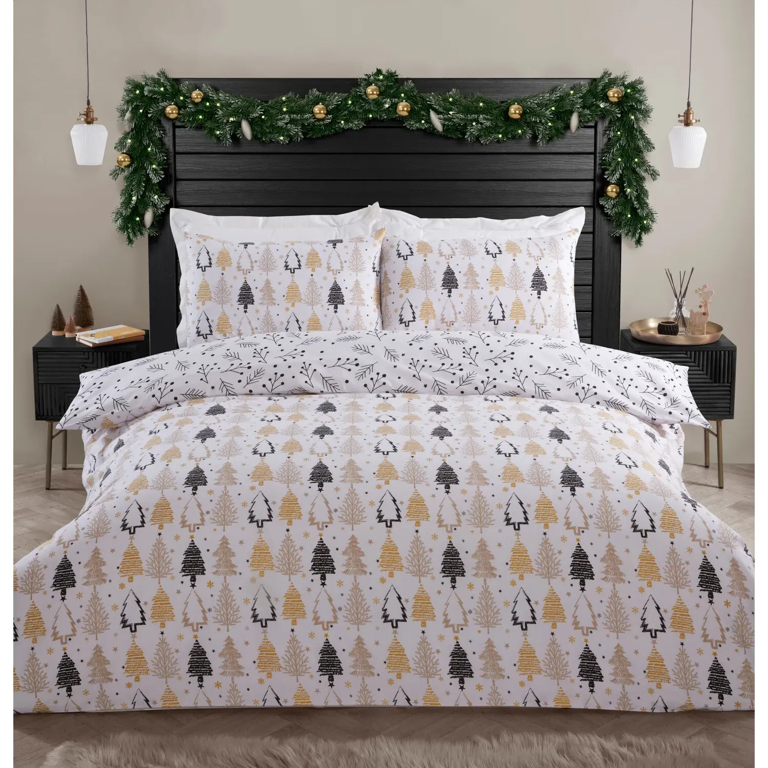 Winter Forest Super King Duvet Set - Natural, Polycotton