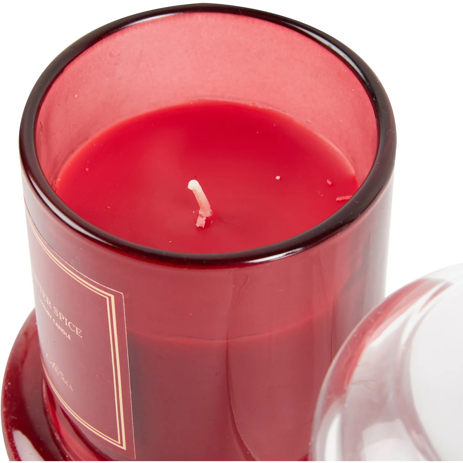 Winter Spice Bell Jar Candle - Red, Paraffin Wax