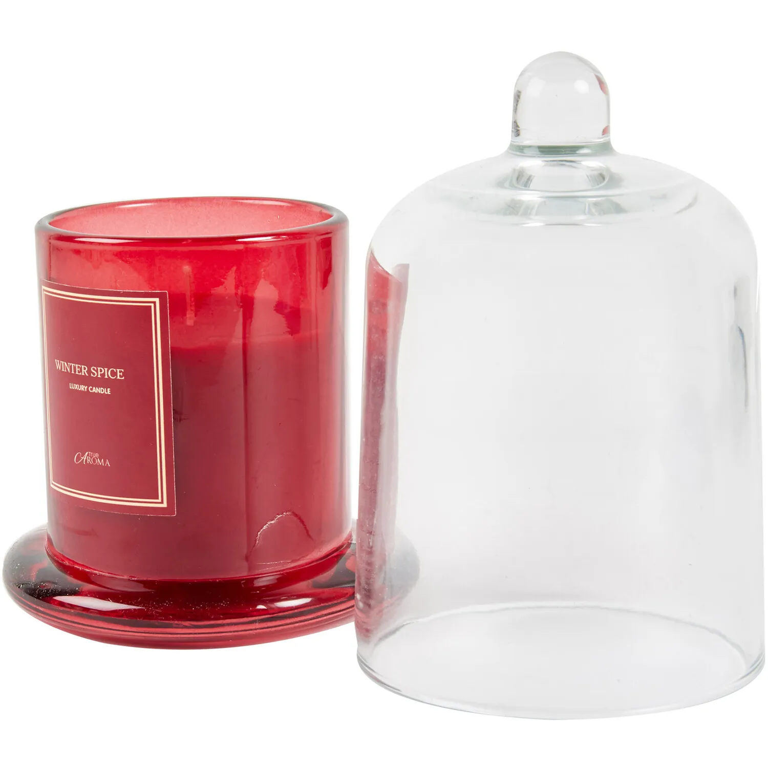 Winter Spice Bell Jar Candle - Red, Paraffin Wax