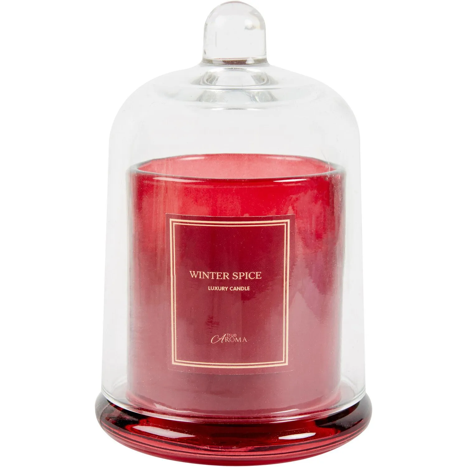 Winter Spice Bell Jar Candle - Red, Paraffin Wax