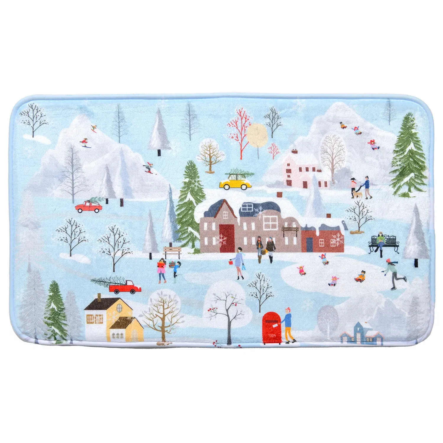 Winter Village Bath Mat - Flannel