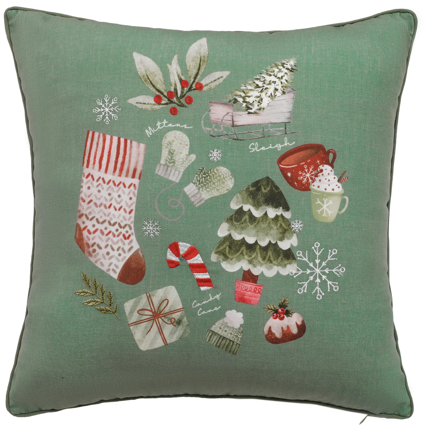Winter Warmers Cushion - Green image