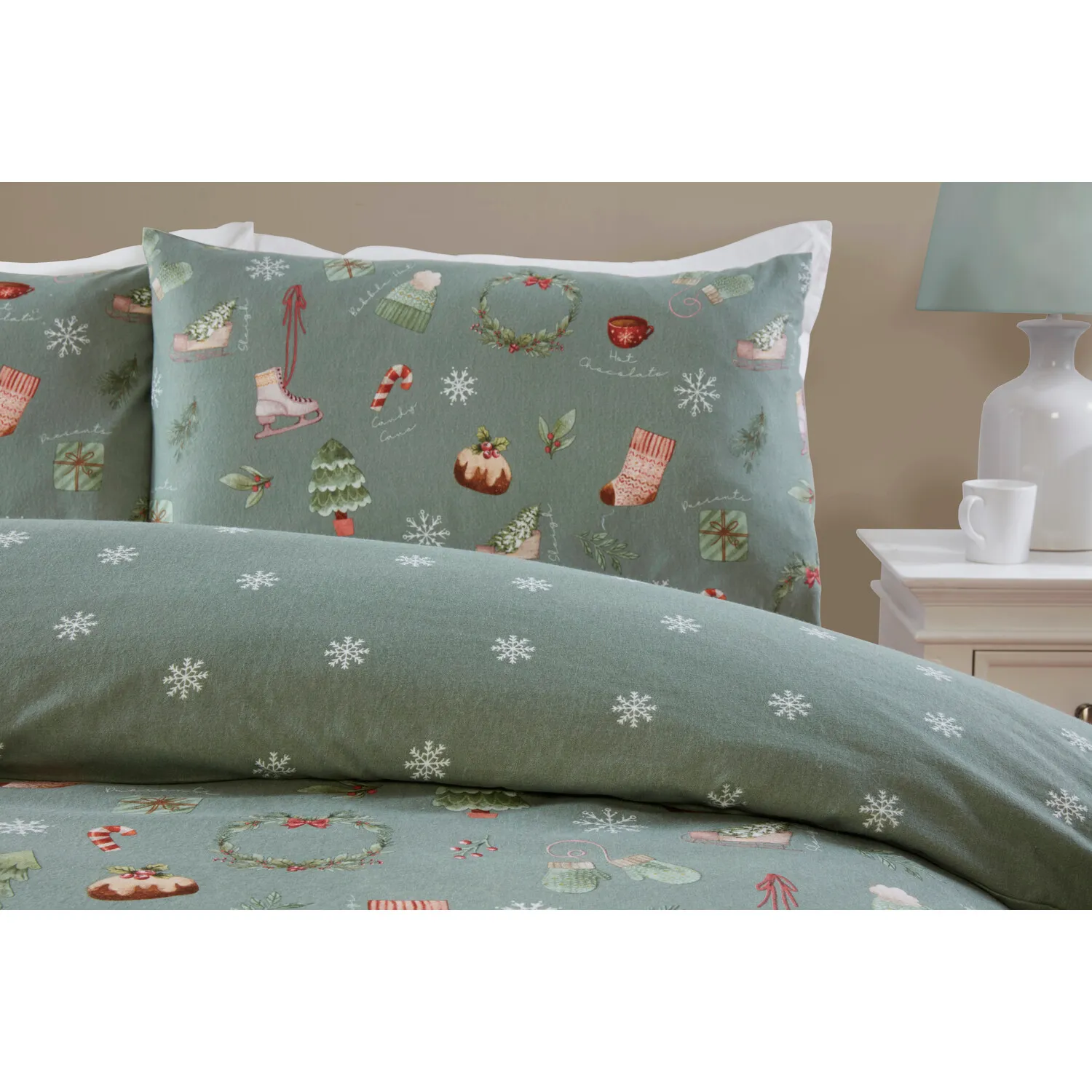 Winter Warmers Duvet Set - Green, Cotton