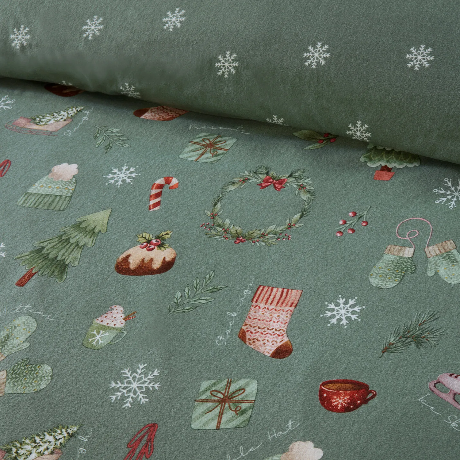 Winter Warmers Duvet Set - Green, Cotton