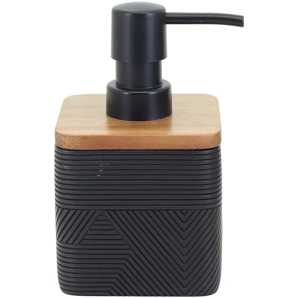 Wood Geo Soap Dispenser - Black image