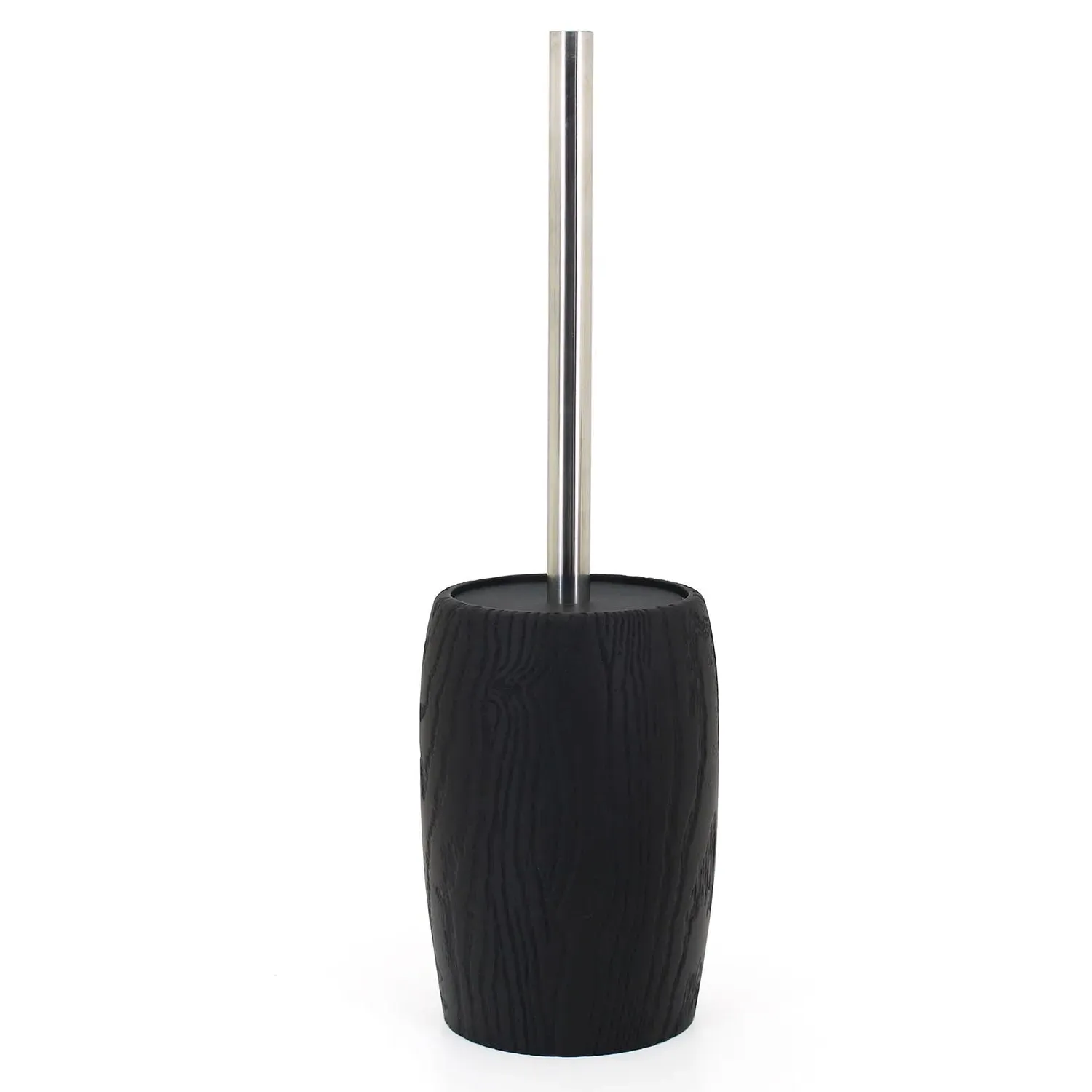 Wood Grain Toilet Brush Holder - Black