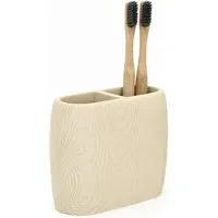Wood Grain Toothbrush Holder - Natural