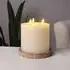 Wooden Base LED Candle Centrepiece - White