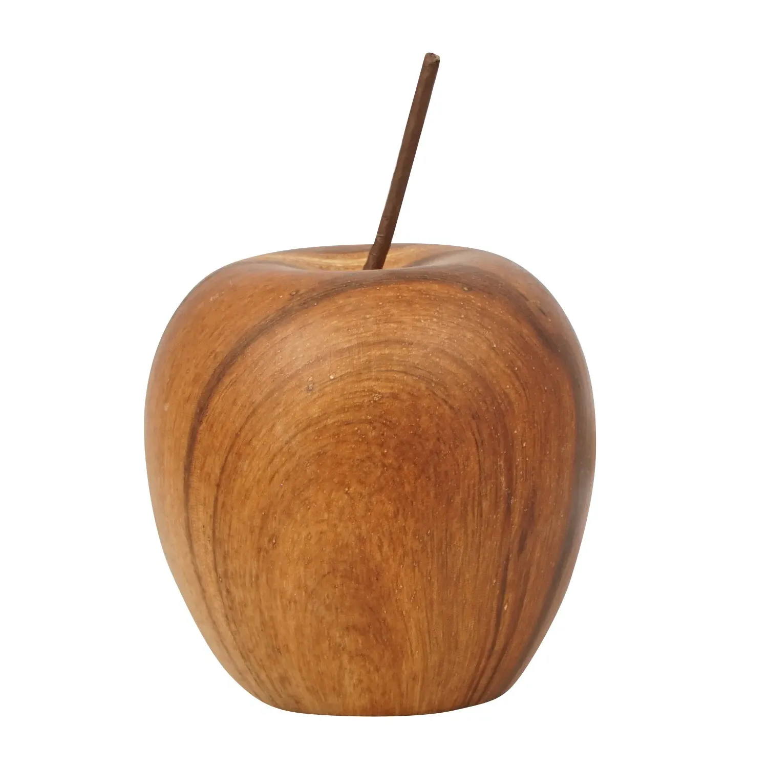 Wooden Effect Fruit Ornament - Brown