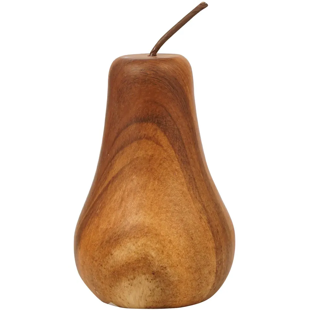 Wooden Effect Fruit Ornament - Brown image