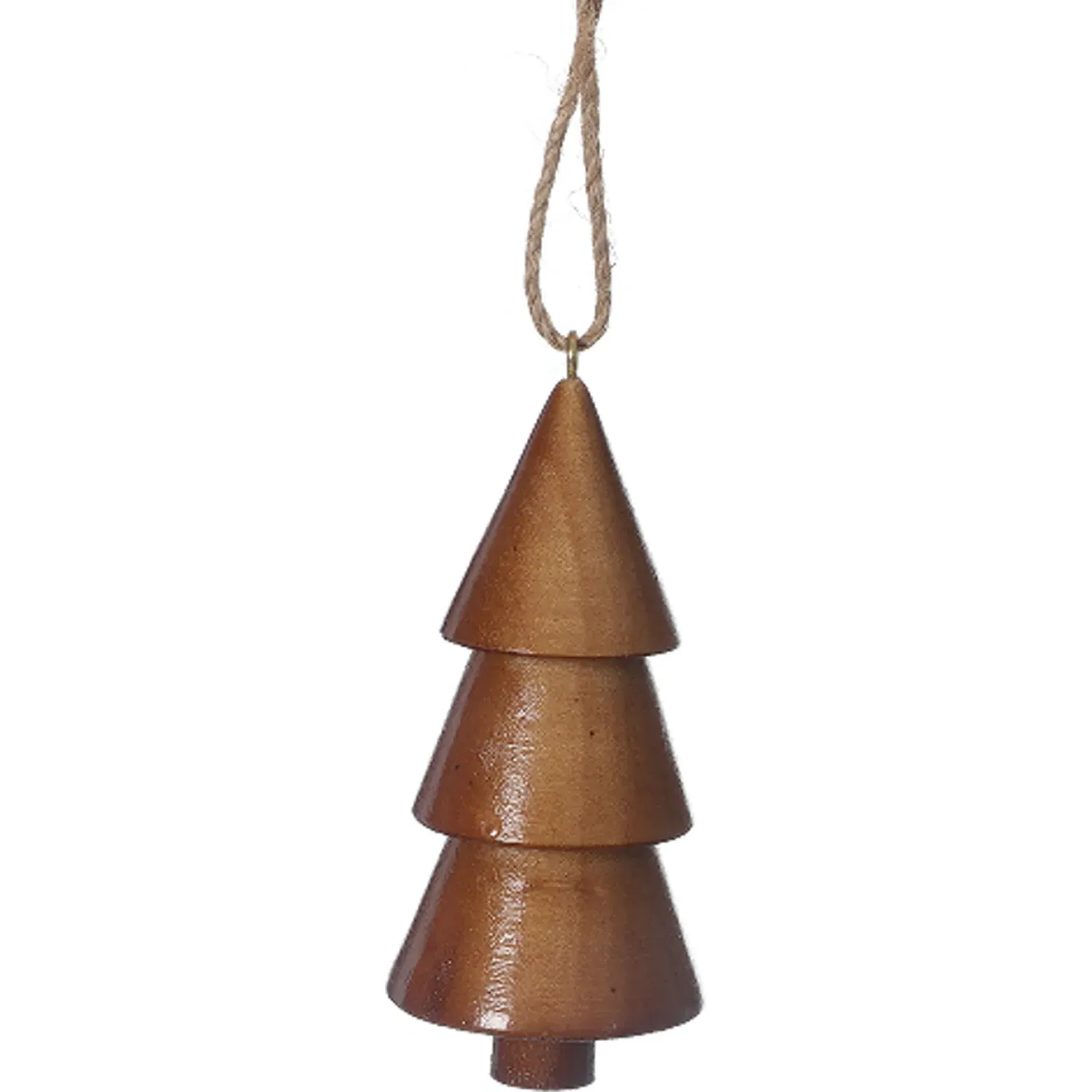 Wooden Hanging Tree Christmas Ornament - Brown image