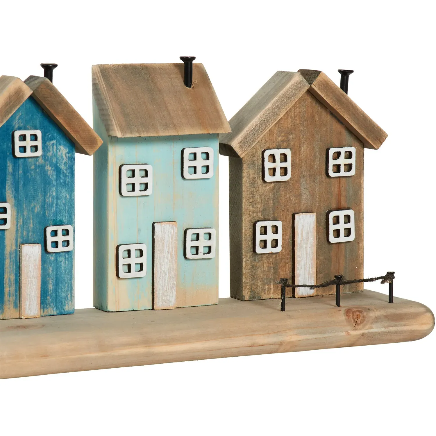 Wooden Houses Plaque - Natural