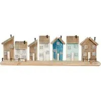 Wooden Houses Plaque - Natural