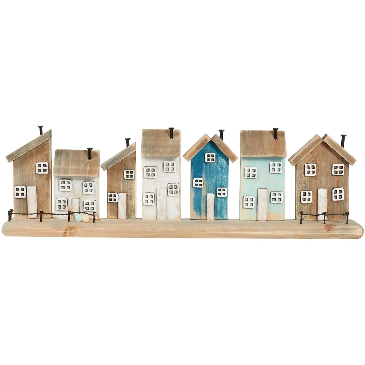 Wooden Houses Plaque - Natural