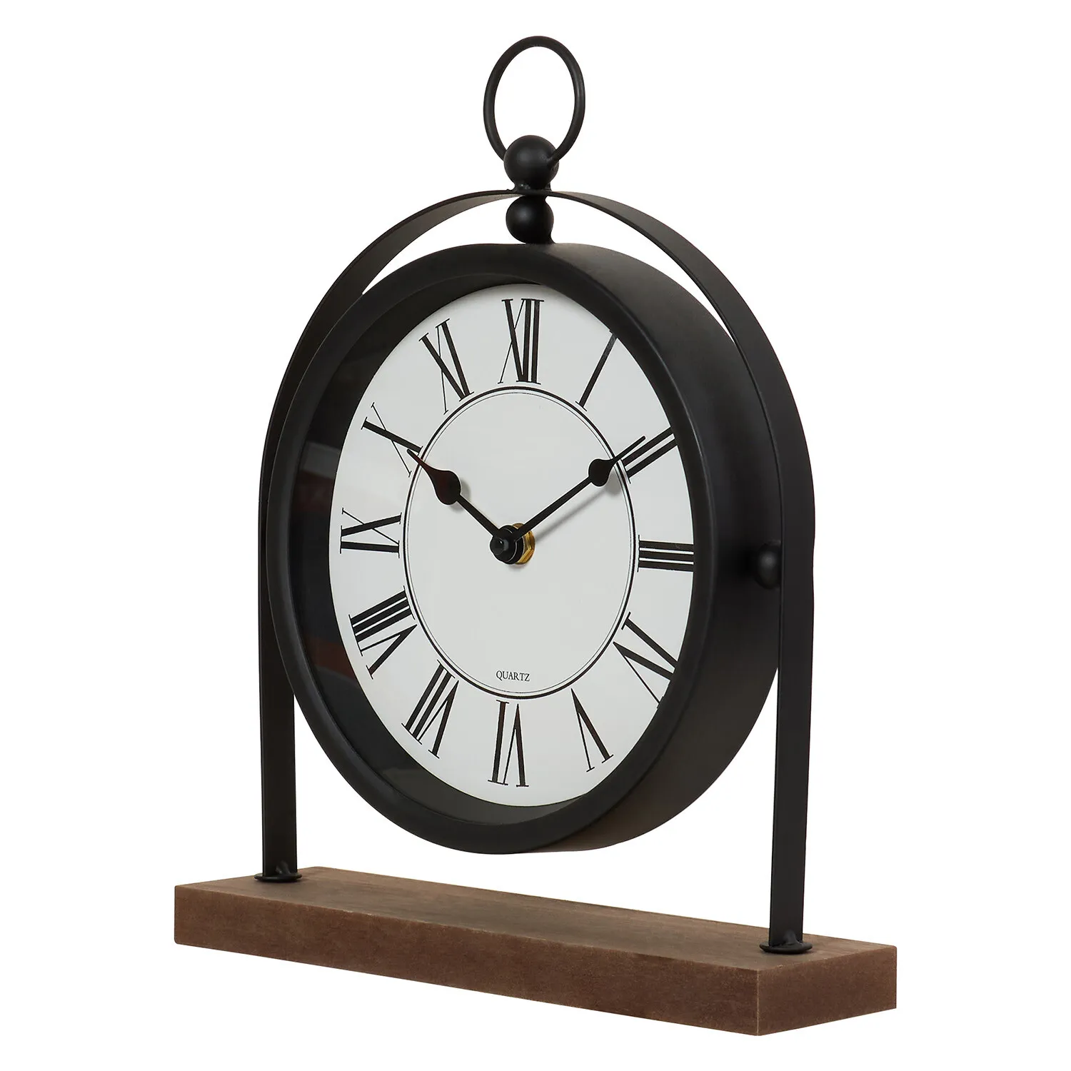 Wooden Mantle Clock - Black