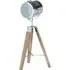Wooden Tripod Table Lamp - Silver