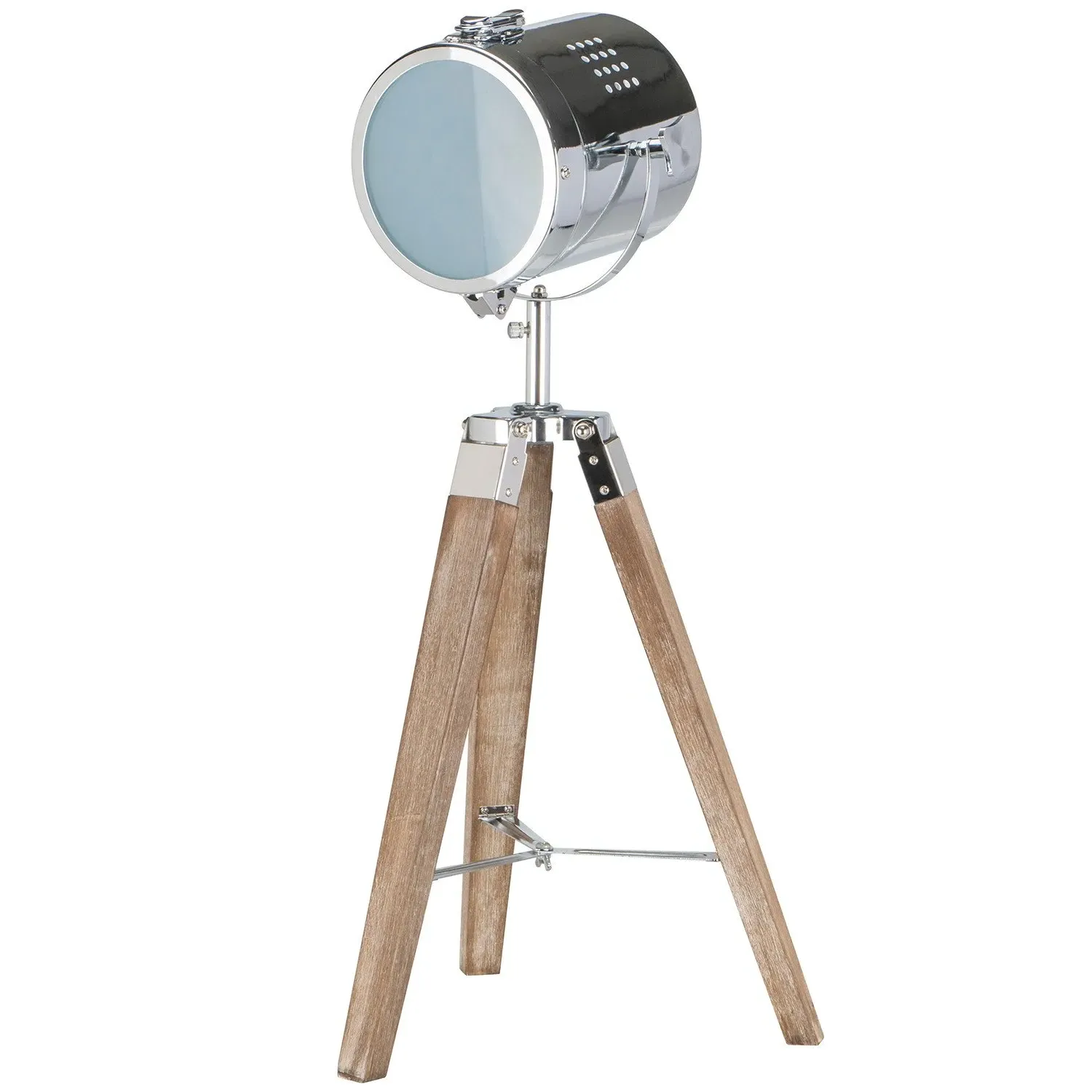 Wooden Tripod Table Lamp - Silver image