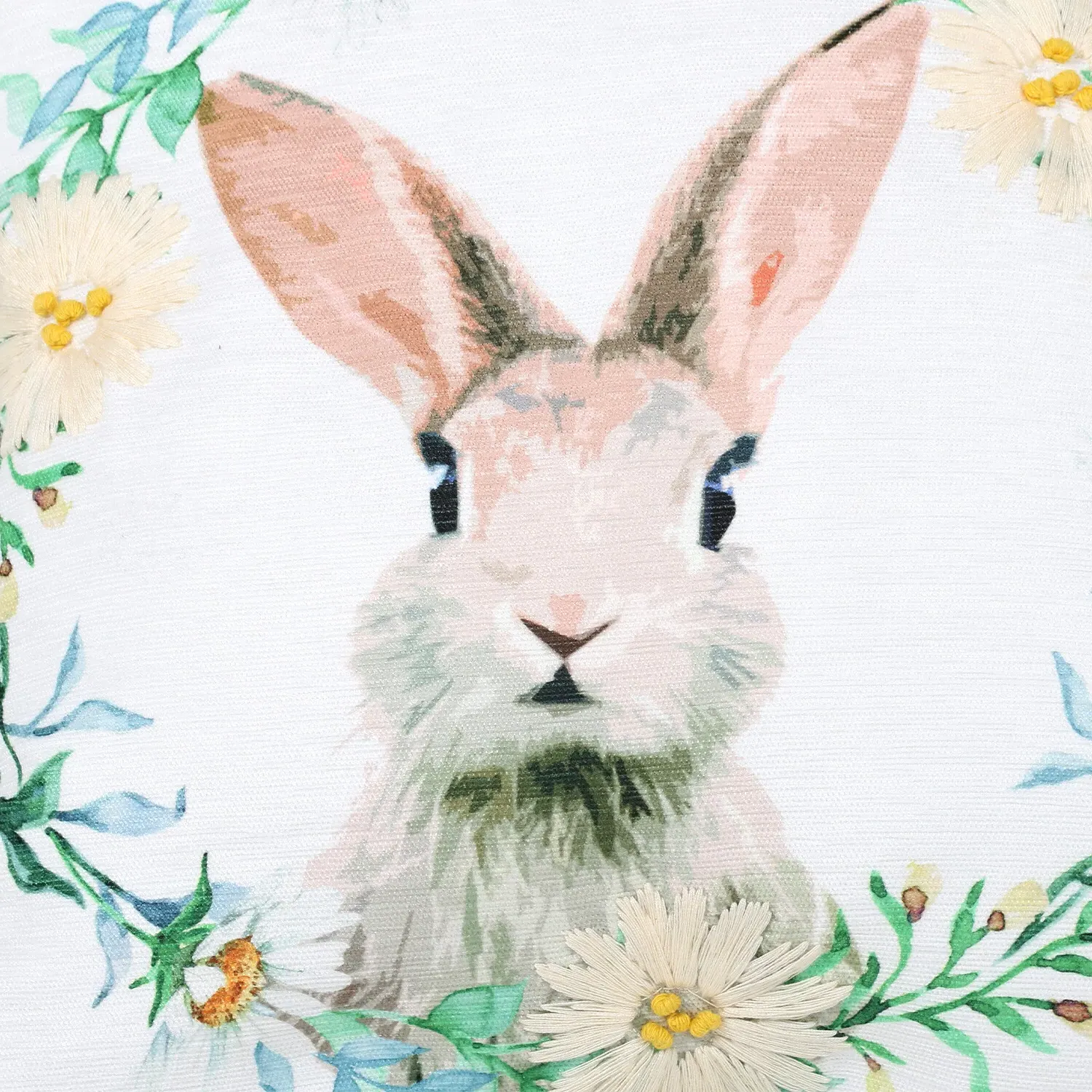 Woodland Bunny Cushion - White