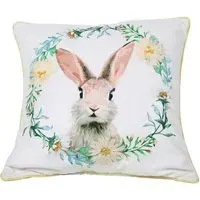 Woodland Bunny Cushion - White