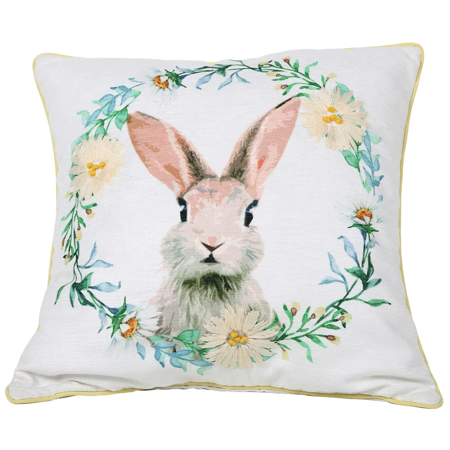 Woodland Bunny Cushion - White
