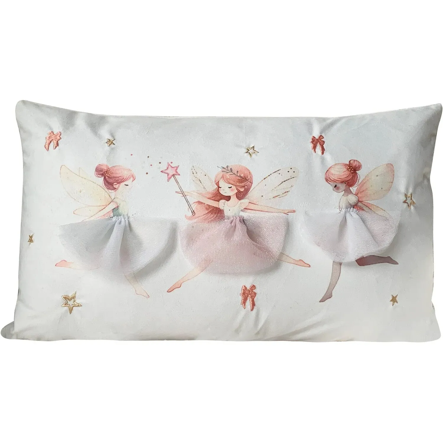 Woodland Fairies Cushion - White image