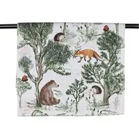 Woodland Life Hand Towel - Green, Cotton