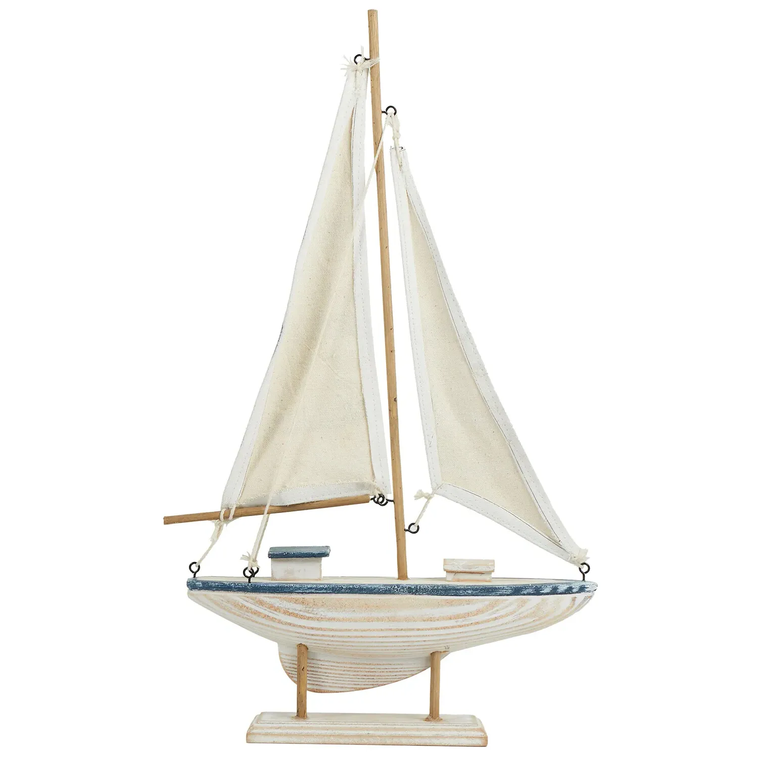 Woodwash Sail Boat Ornament - White and Blue