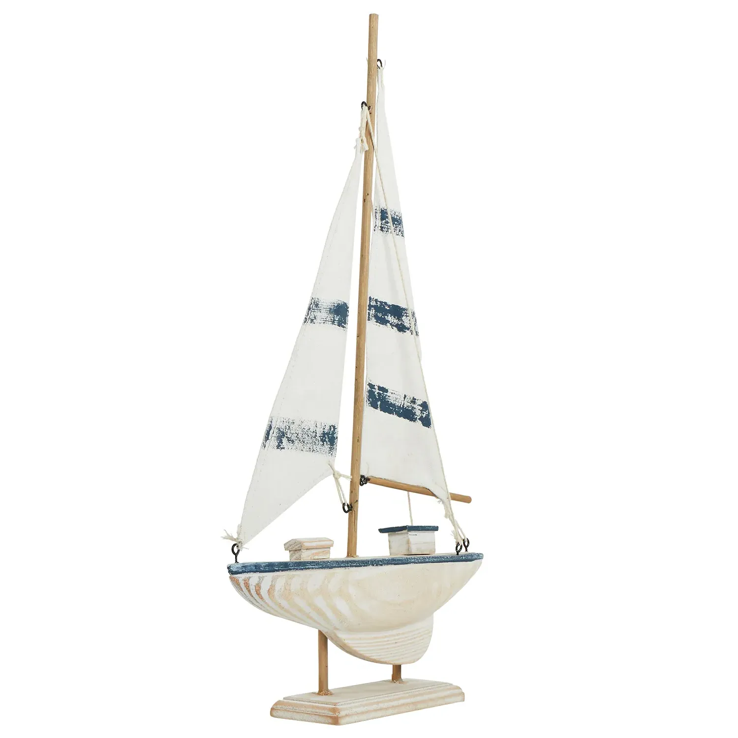 Woodwash Sail Boat Ornament - White and Blue