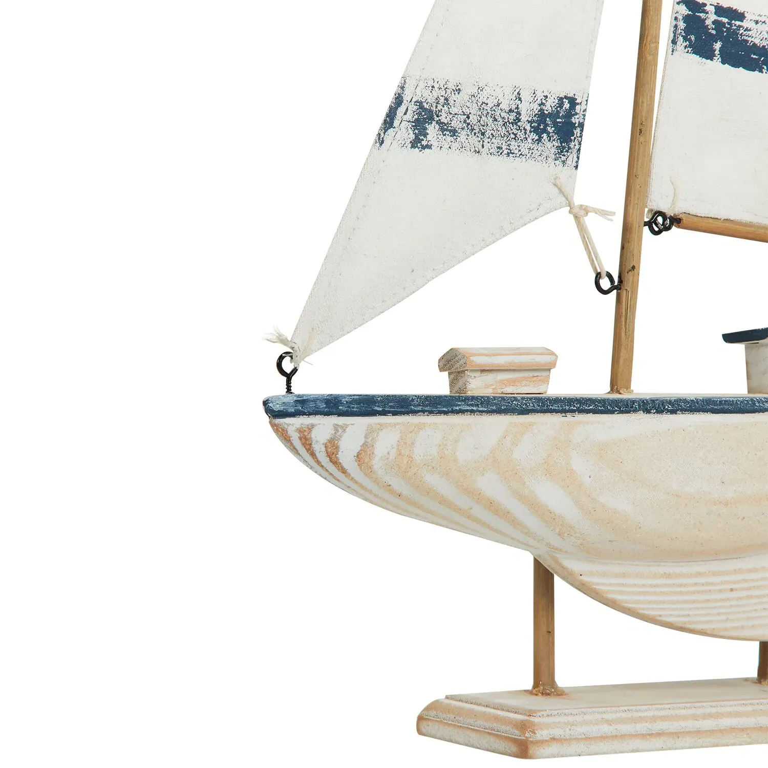 Woodwash Sail Boat Ornament - White and Blue