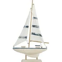 Woodwash Sail Boat Ornament - White and Blue