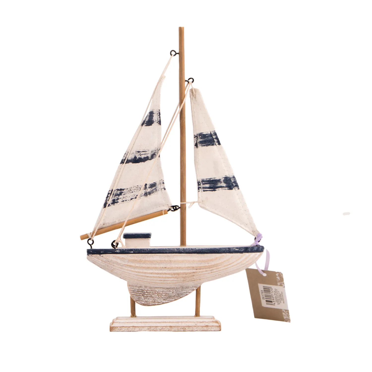 Woodwash Sailboat Ornament - White