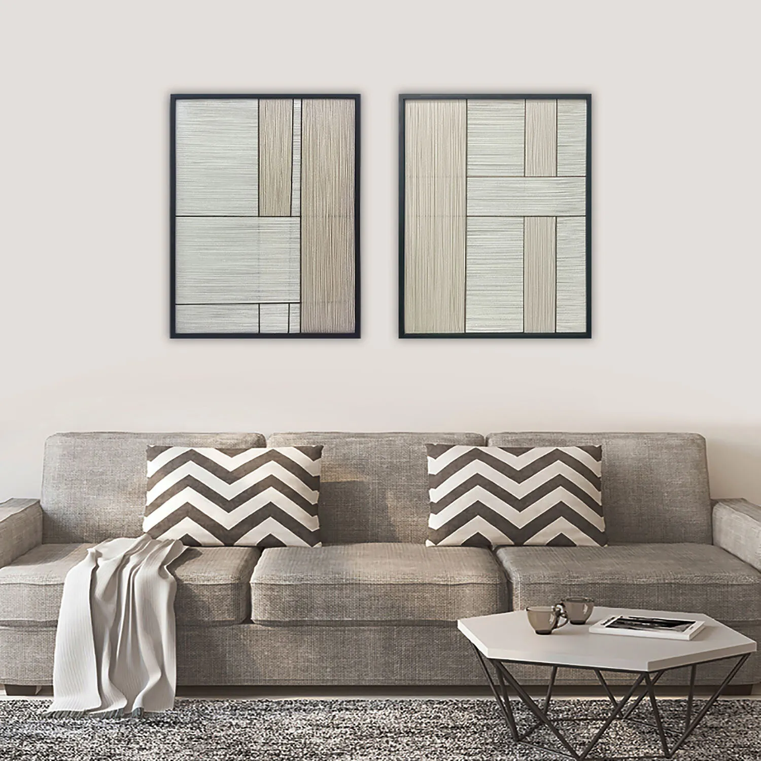 Woven Neutrals Framed Art - Brown