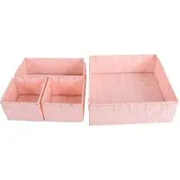 Woven Storage Baskets 4 Pack - Pink