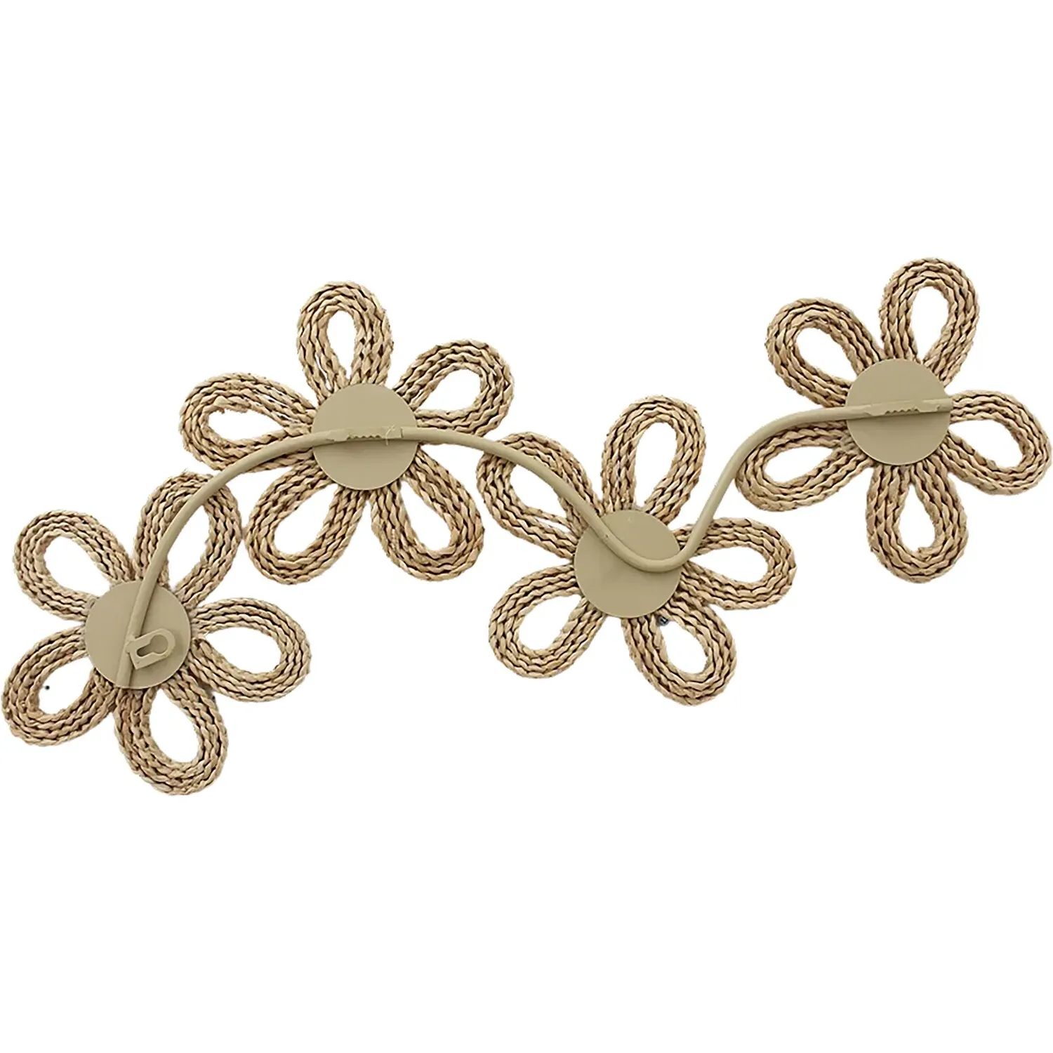 Woven Trailing Flower Wall Art - Brown