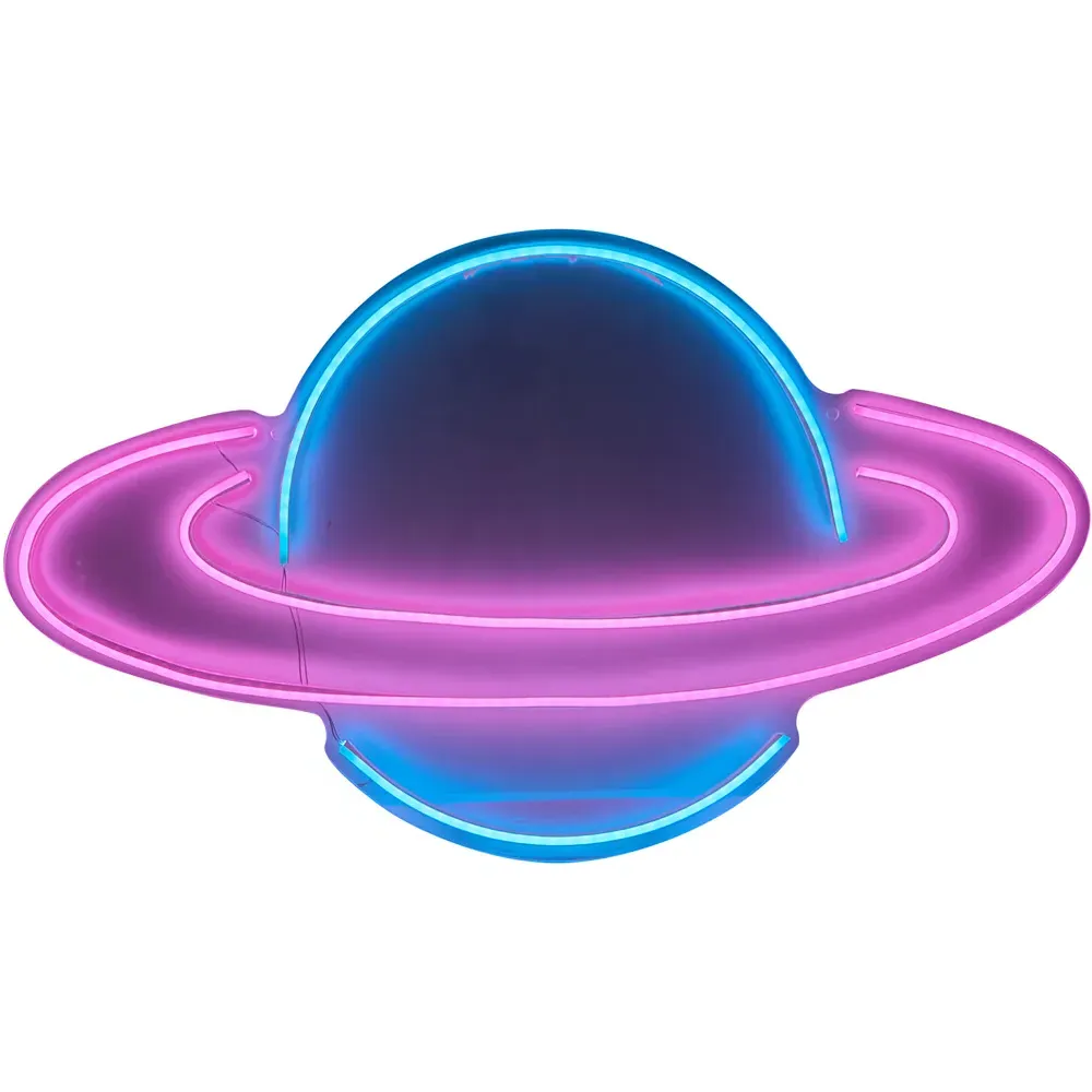 XL Planet Neon Sign - White