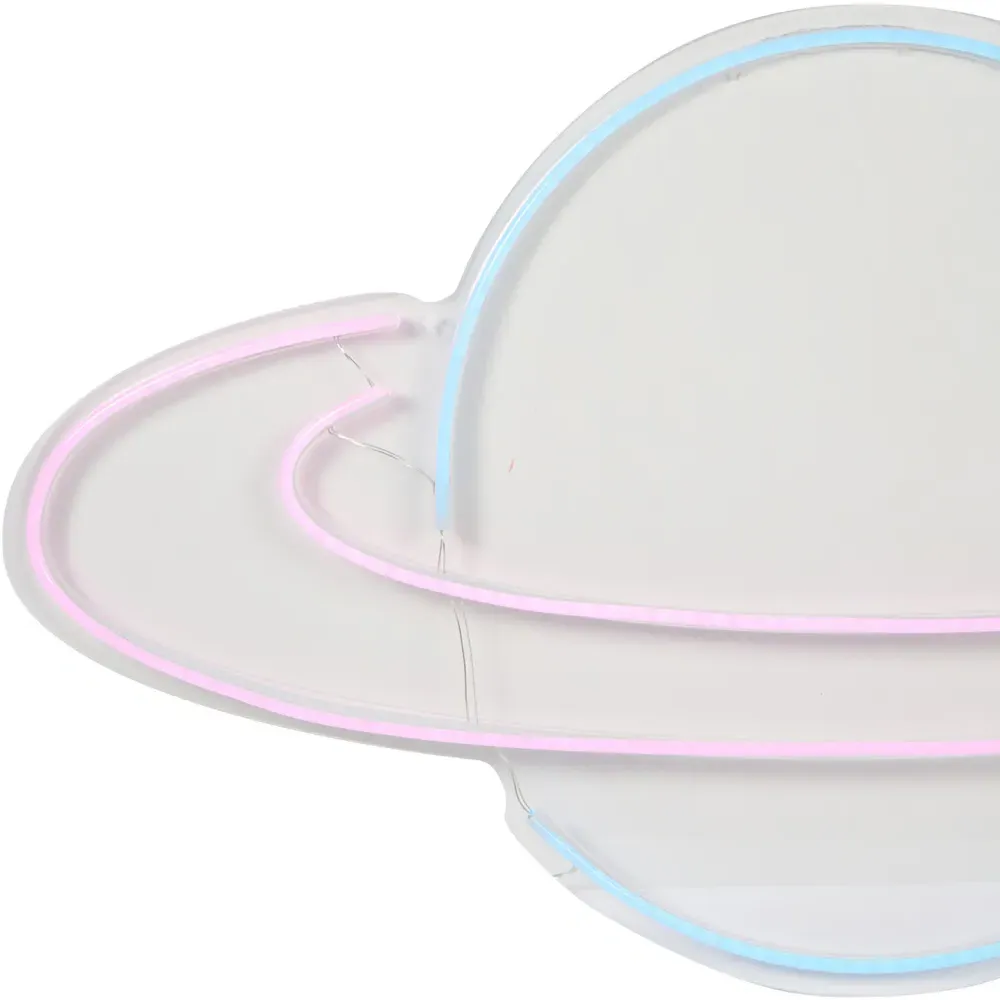 XL Planet Neon Sign - White