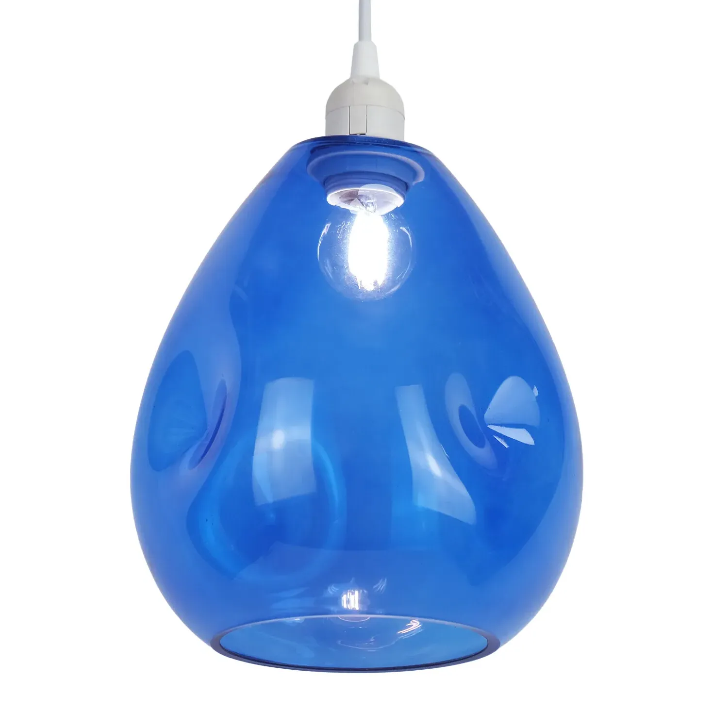 Zane Glass Pendant Light - Blue