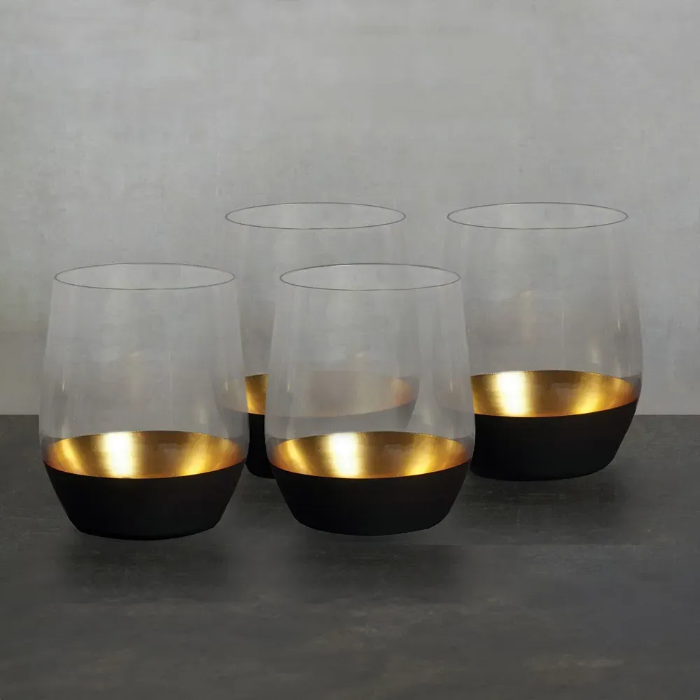 Zari Set of 4 Tumblers - Black, Gold
