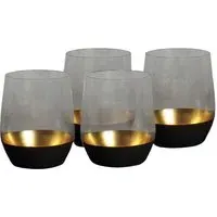 Zari Set of 4 Tumblers - Black, Gold